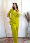 Si 421 Sulb Cotton With Embroidery Work Co Ord Set
